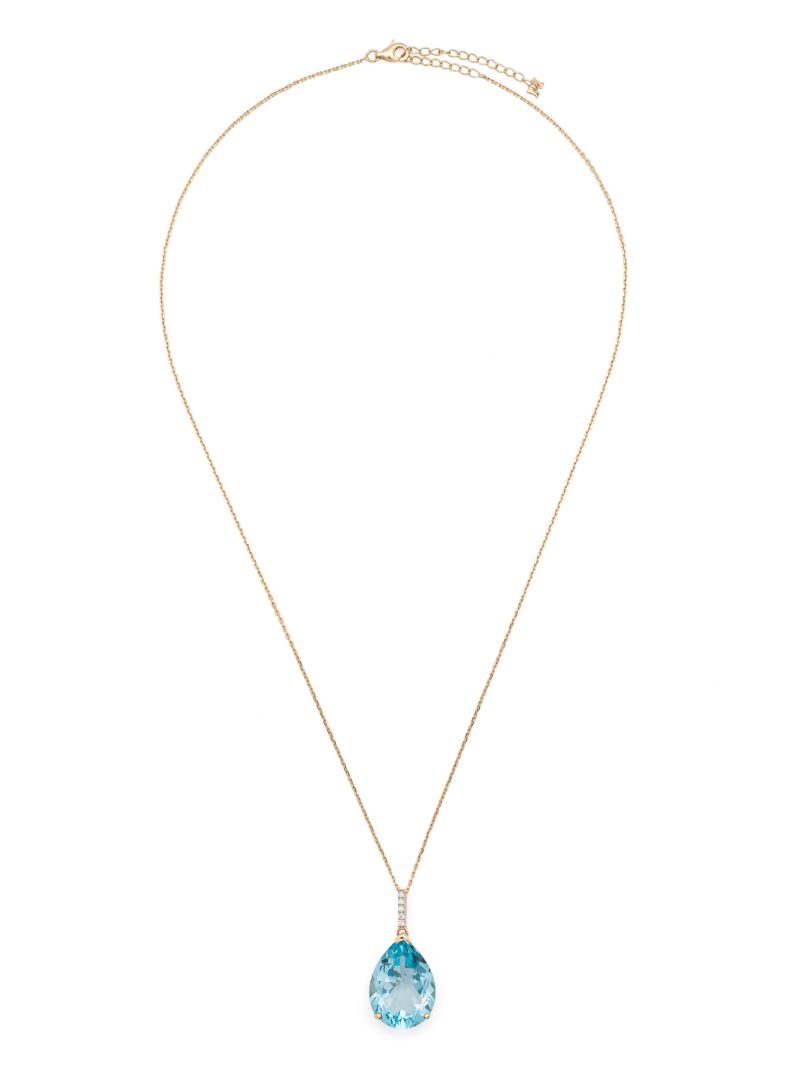 14k Yellow Gold Topaz and Diamond Necklace