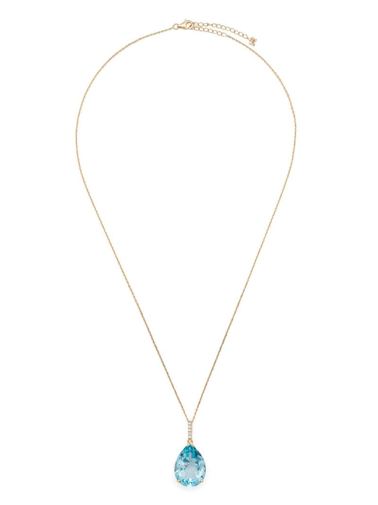 14k Yellow Gold Topaz and Diamond Necklace