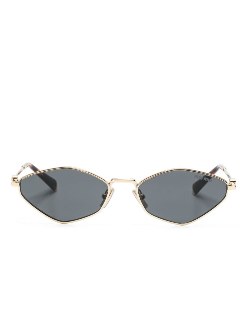 Gold-tone Miu Regard Geometric-frame Sunglasses