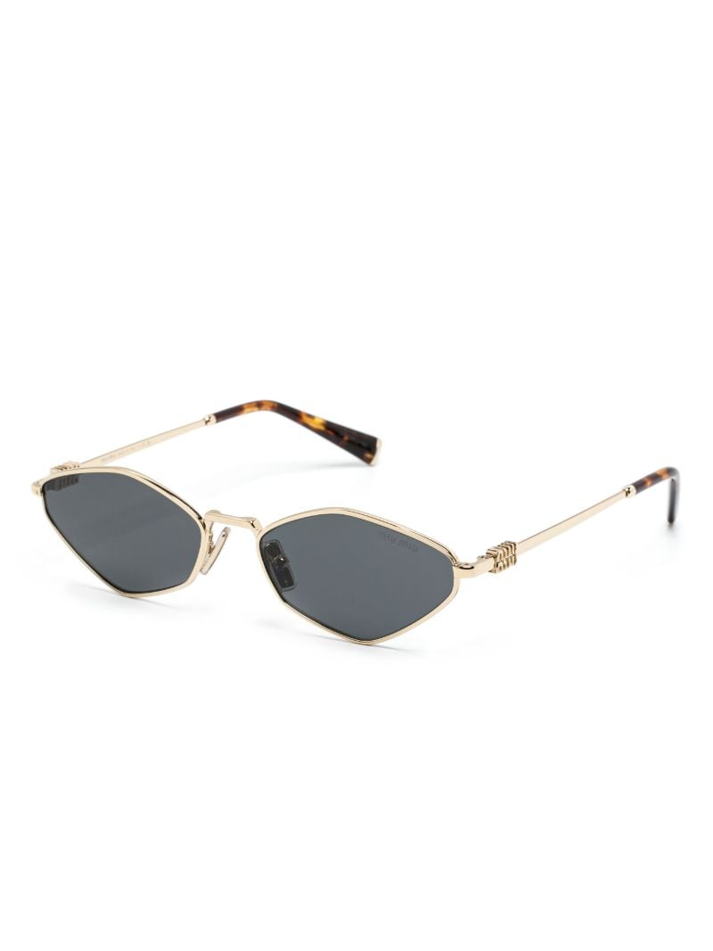 Gold-tone Miu Regard Geometric-frame Sunglasses