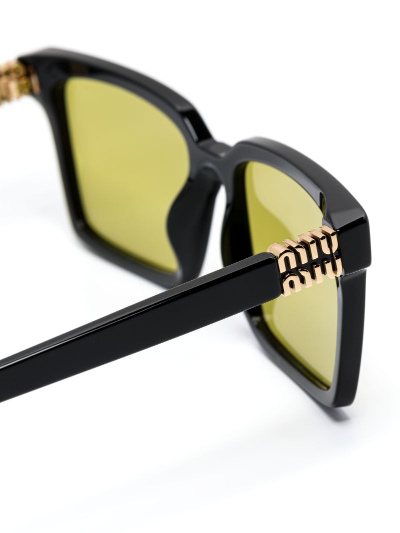 Black Rectangle-frame Sunglasses