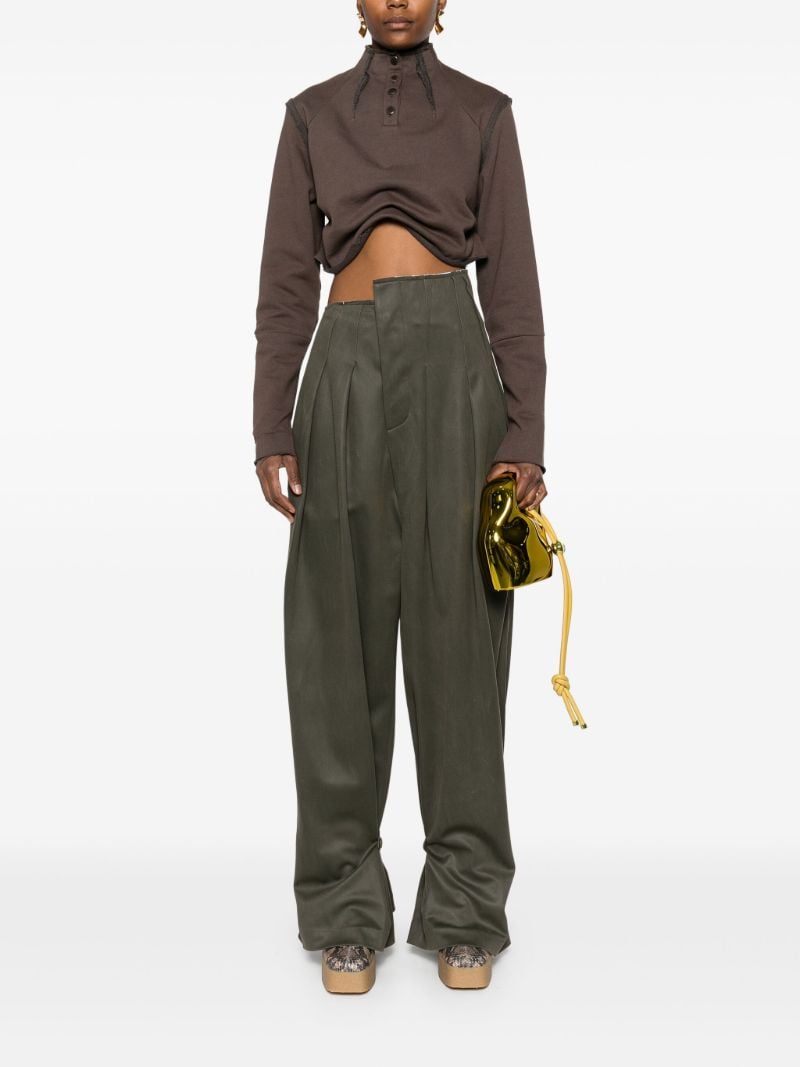 Green Asymmetric Trousers