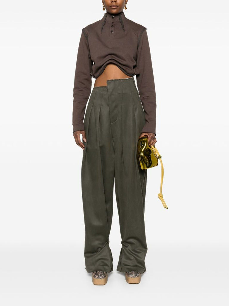 Green Asymmetric Trousers