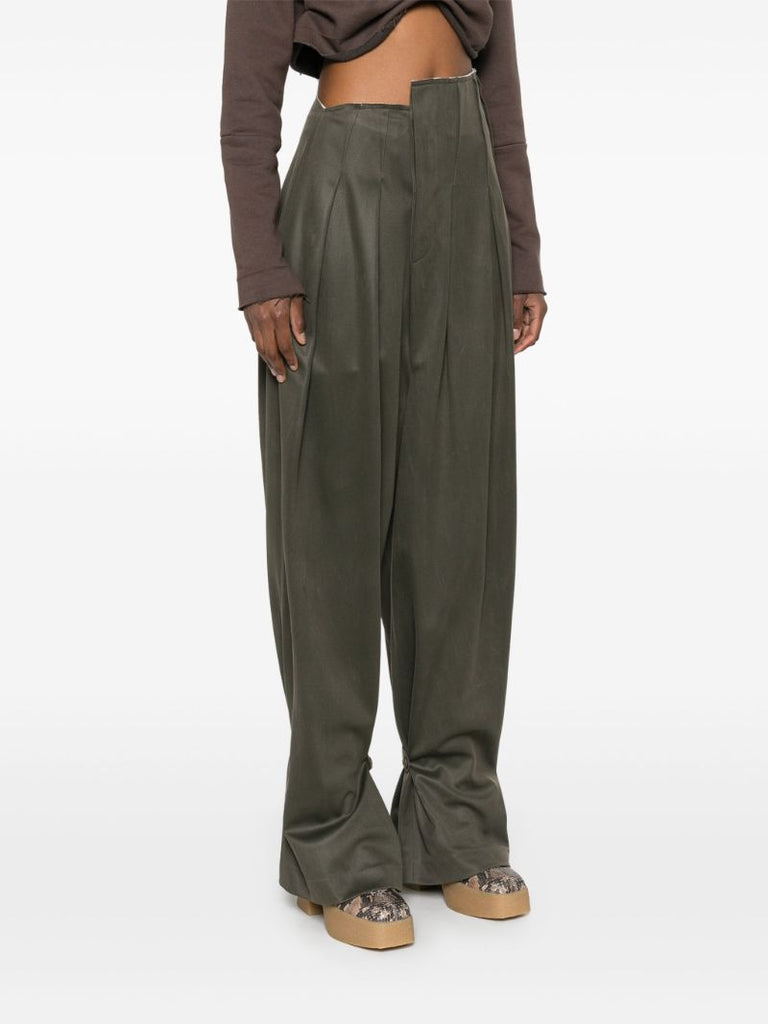 Green Asymmetric Trousers