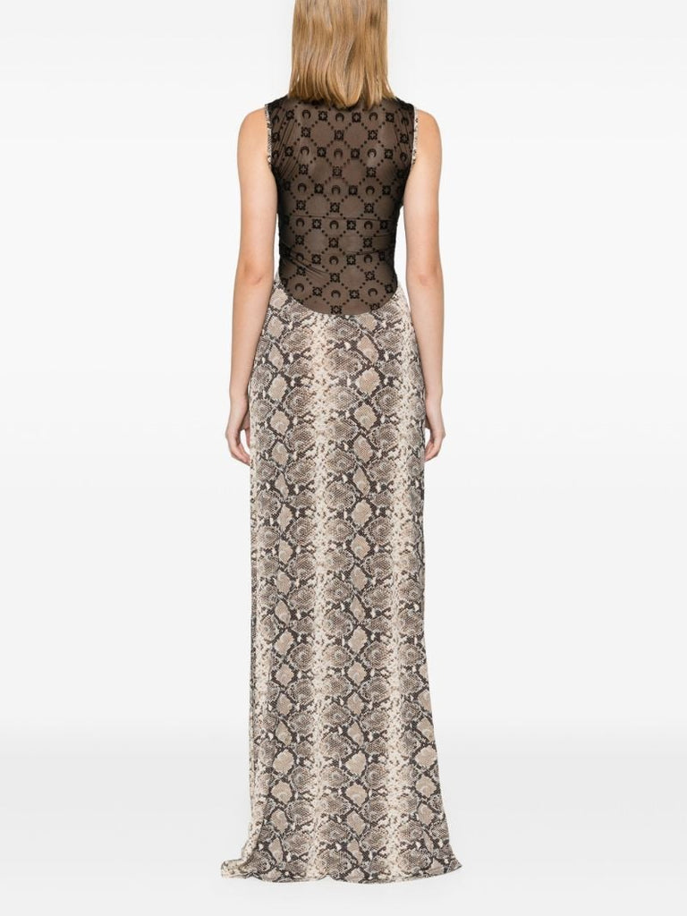 Moonogram-panel Long Dress
