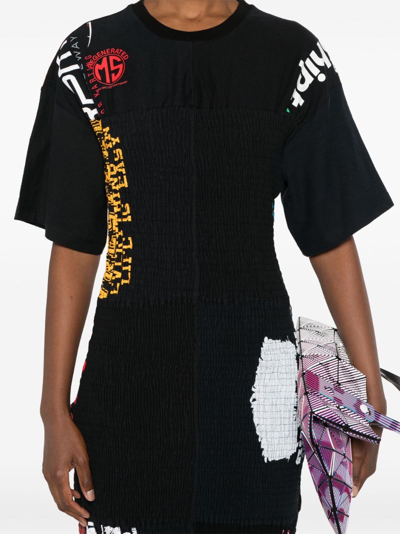 Elasticated Panelling Printed Maxi Dress