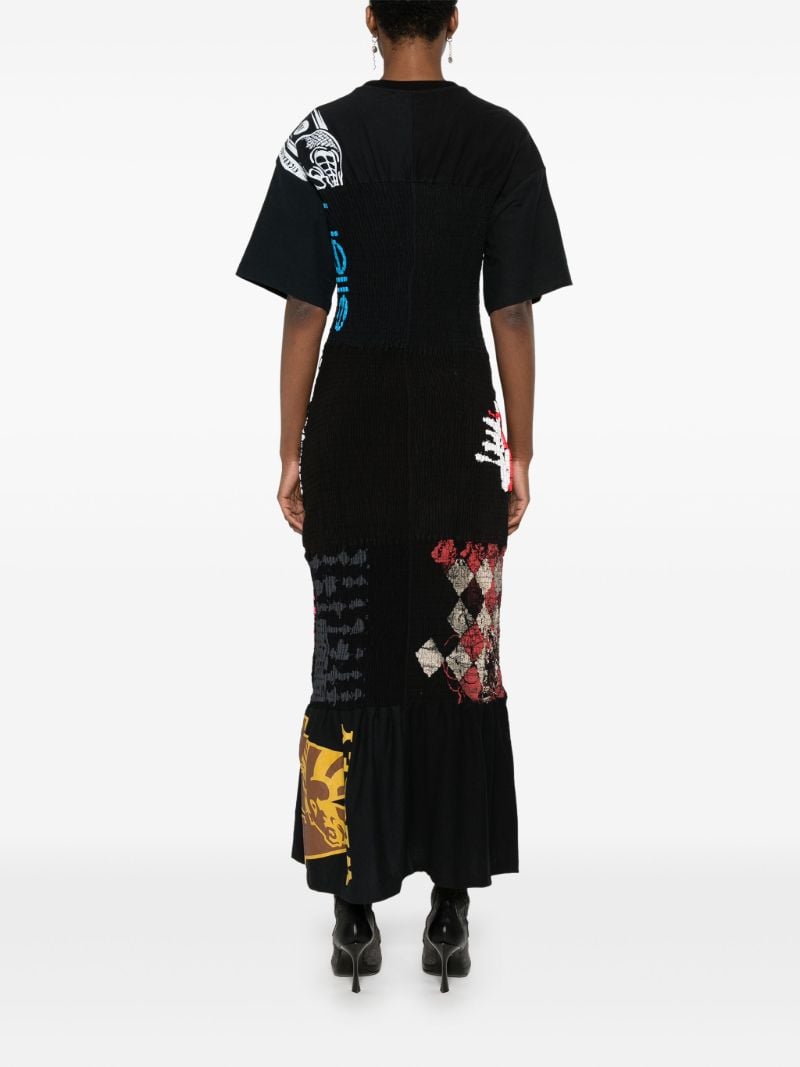 Elasticated Panelling Printed Maxi Dress
