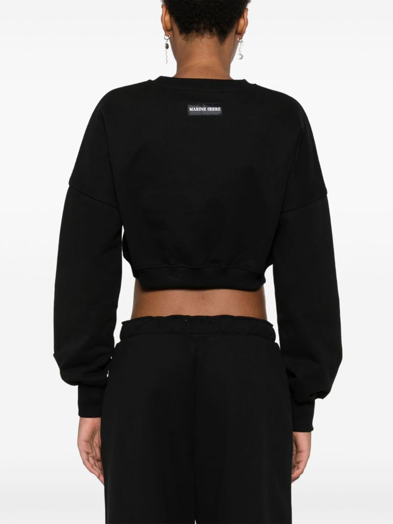 Logo Embroidery Cropped Sweatshirt