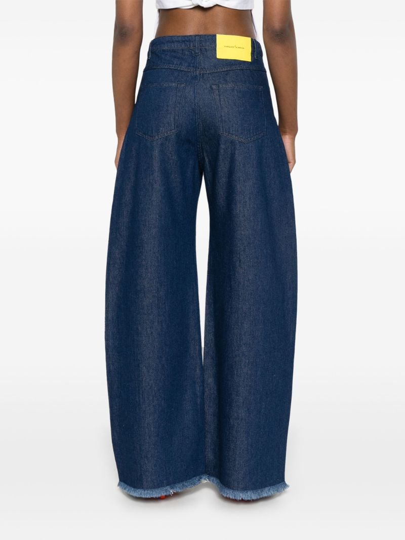 Blue Mid-rise Wide-leg Jeans