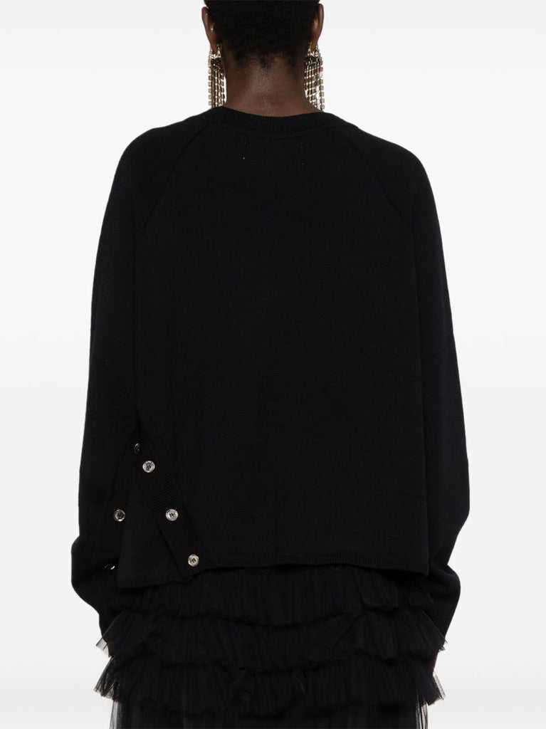 Black Buttoned Merino Sweater