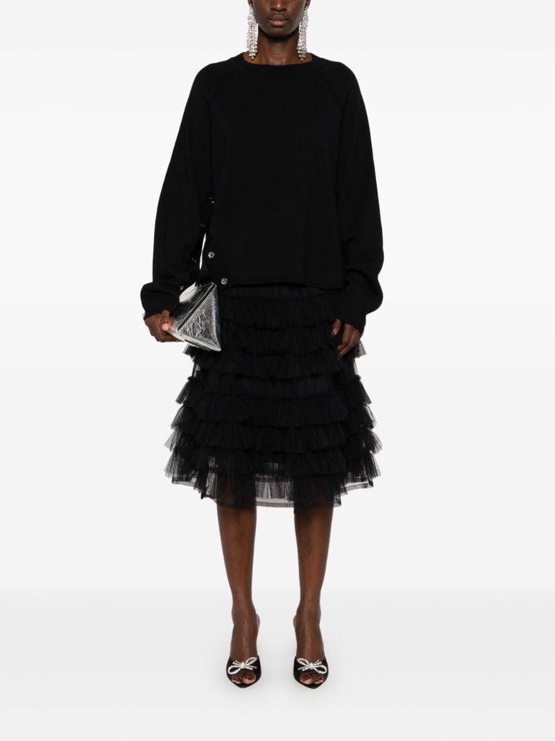 Black Buttoned Merino Sweater