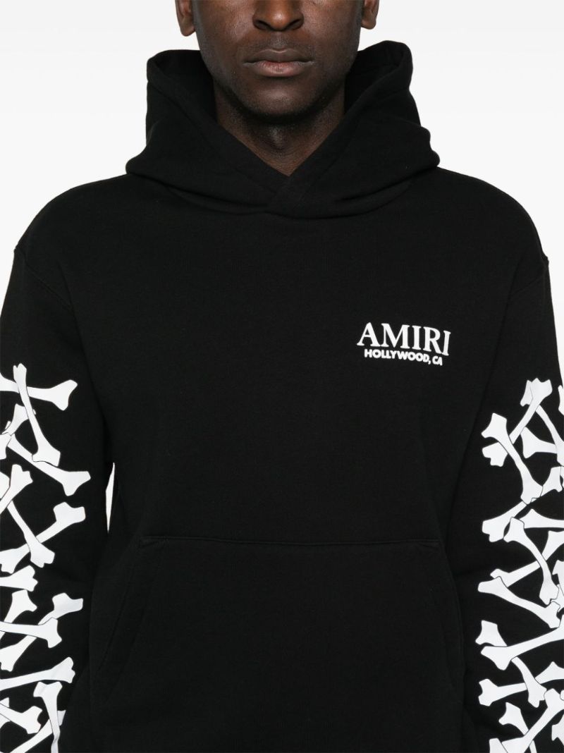 Black Bones Stacked Cotton Hoodie