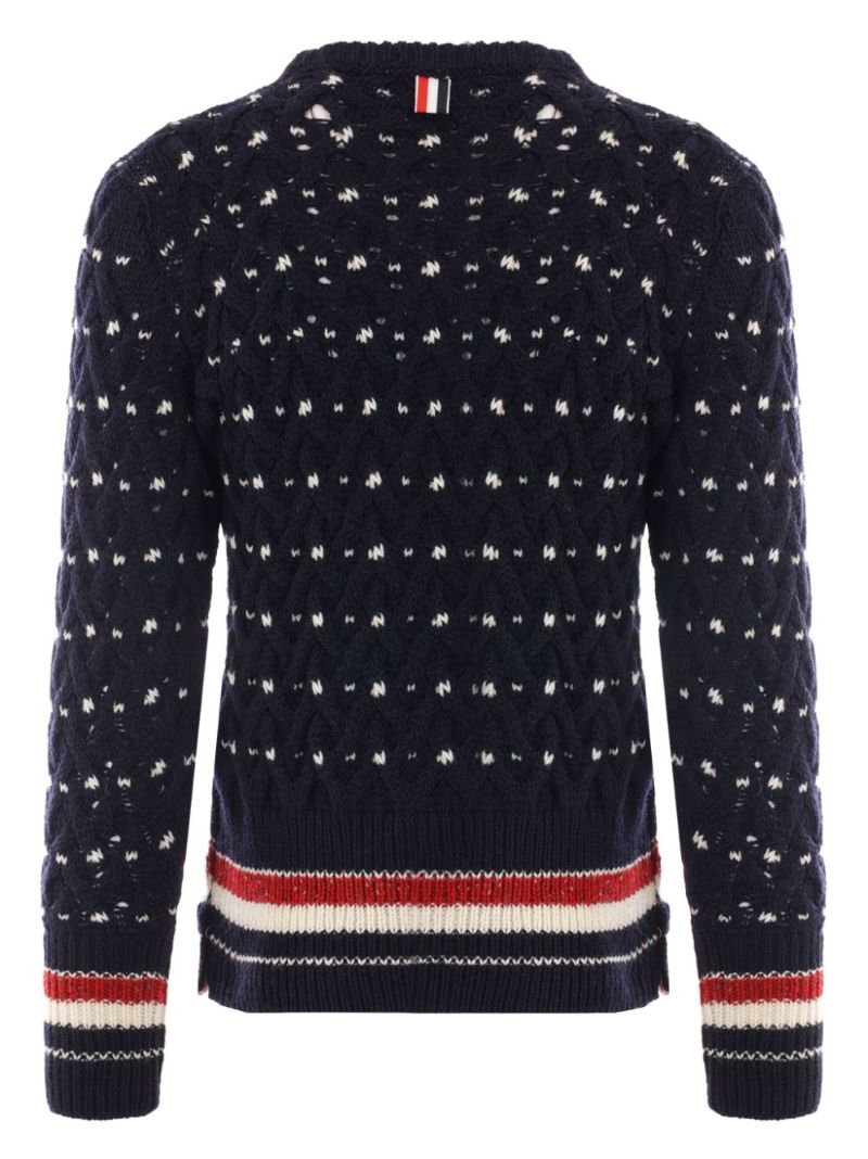 Blue Cable-knit Sweater