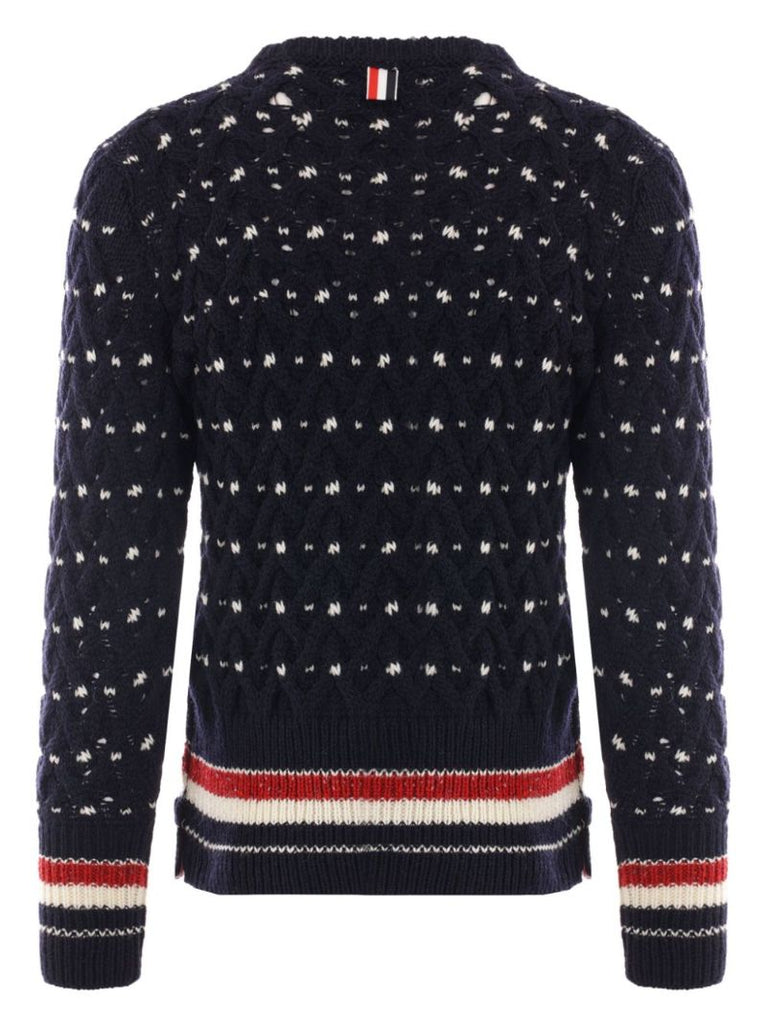 Blue Cable-knit Sweater