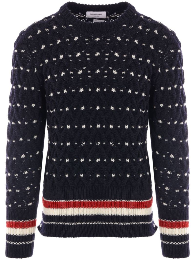 Blue Cable-knit Sweater
