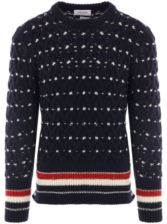 Blue Cable-knit Sweater