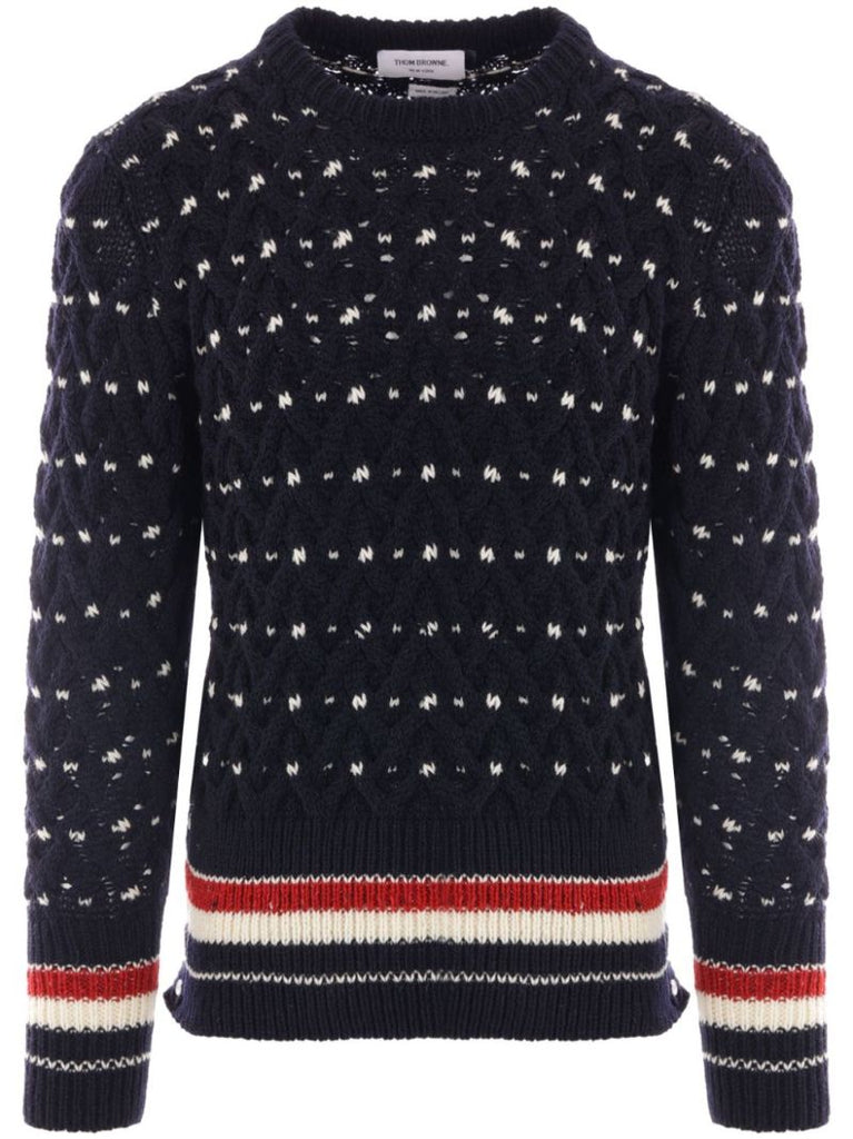 Blue Cable-knit Sweater