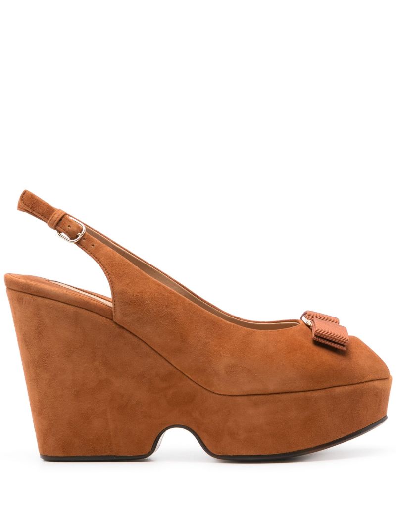 Brown Vara Suede Wedge Sandals