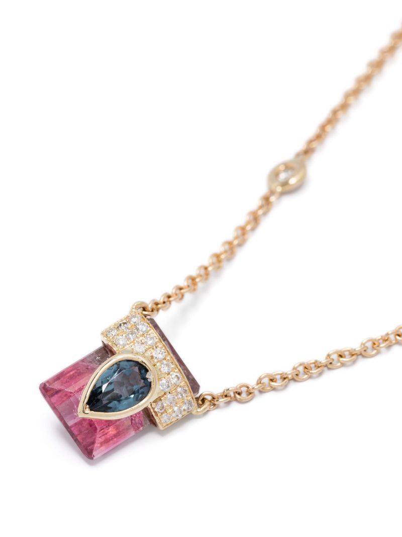 14kt Yellow Gold Pendant Diamond Necklace