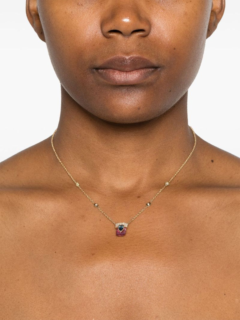 14kt Yellow Gold Pendant Diamond Necklace