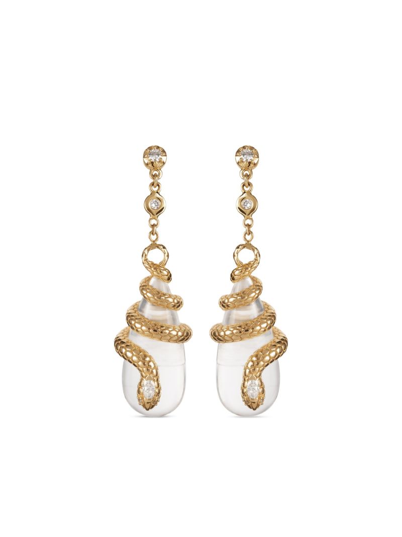 14k Yellow Gold Diamond Drop Earrings