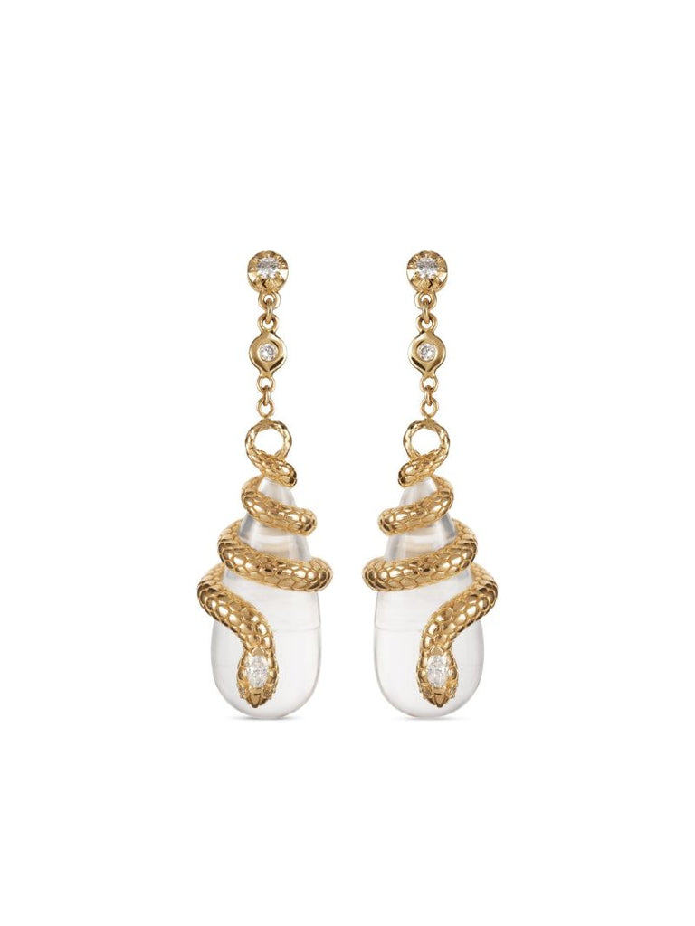 14k Yellow Gold Diamond Drop Earrings