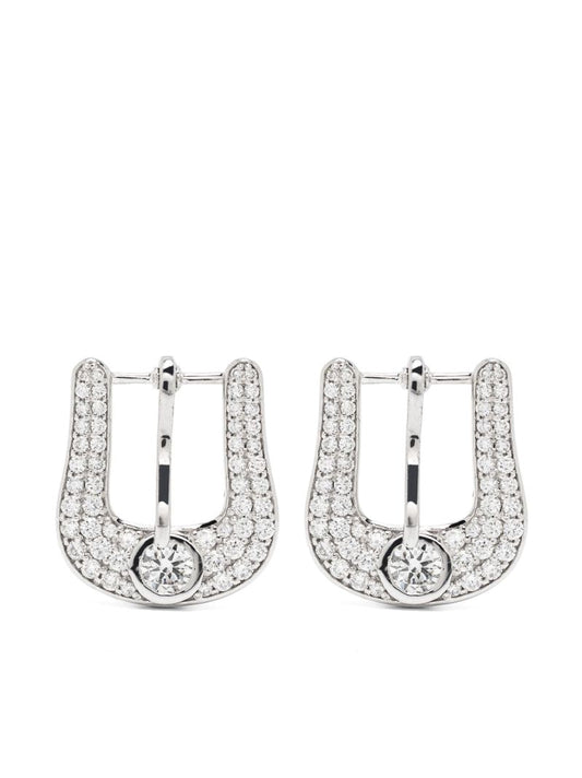 14k White Gold Diamond Drop Earrings