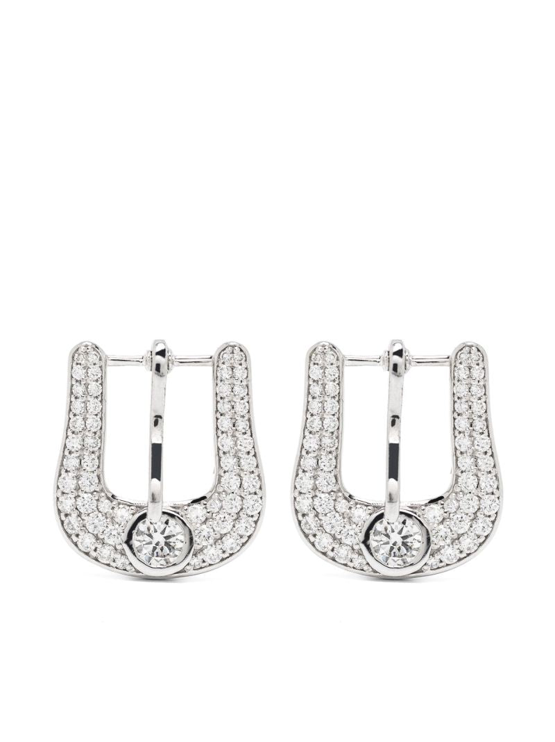 14k White Gold Diamond Drop Earrings