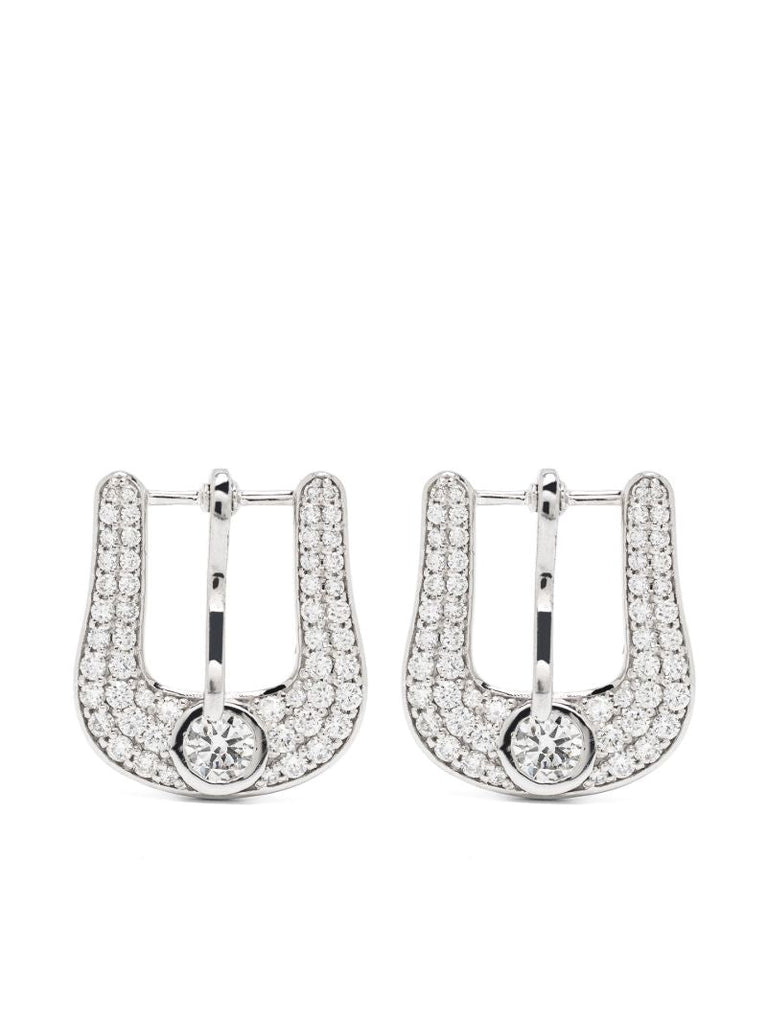 14k White Gold Diamond Drop Earrings