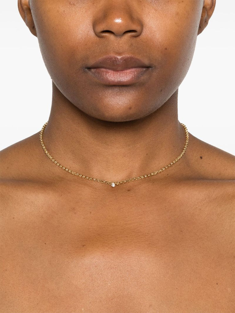 18kt Yellow Gold Jaseron Flottant Diamond Necklace