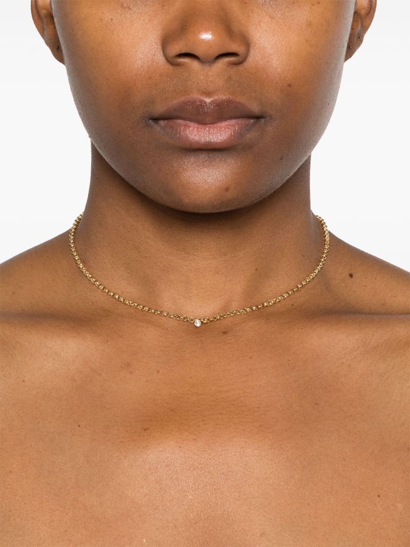 18kt Yellow Gold Jaseron Flottant Diamond Necklace