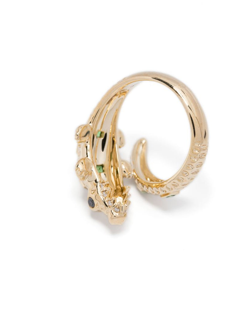 9k Gold Bague Crocodile Diamond Ring