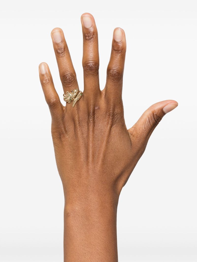 9k Gold Bague Crocodile Diamond Ring
