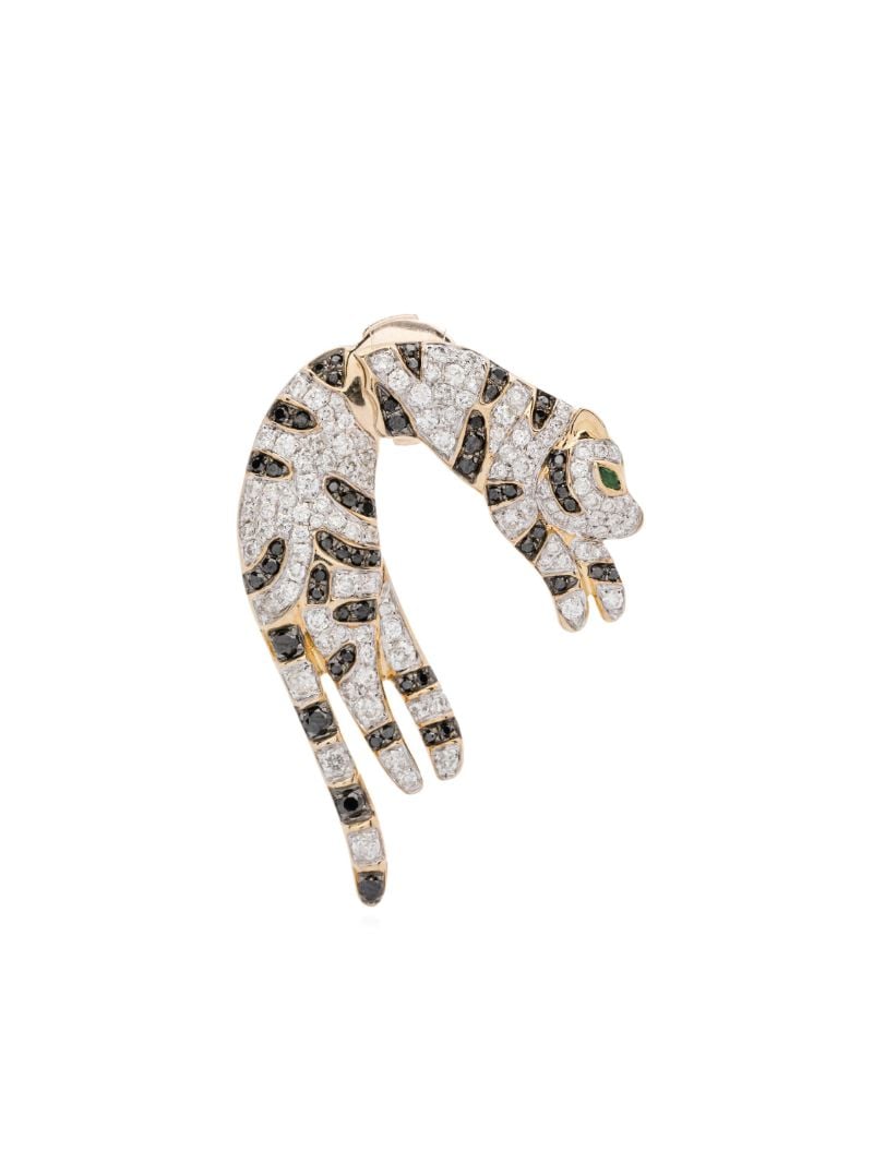 9kt Yellow Gold Puce Dessous Felin Stud Earrings