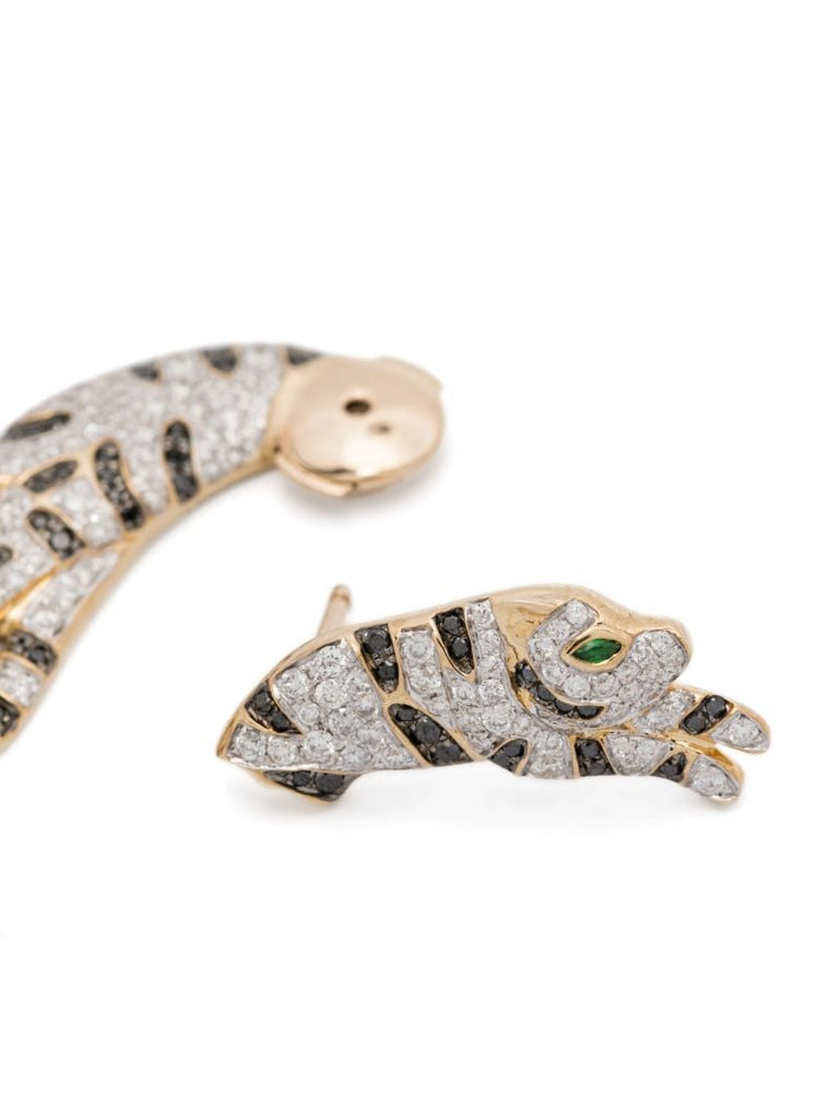 9kt Yellow Gold Puce Dessous Felin Stud Earrings