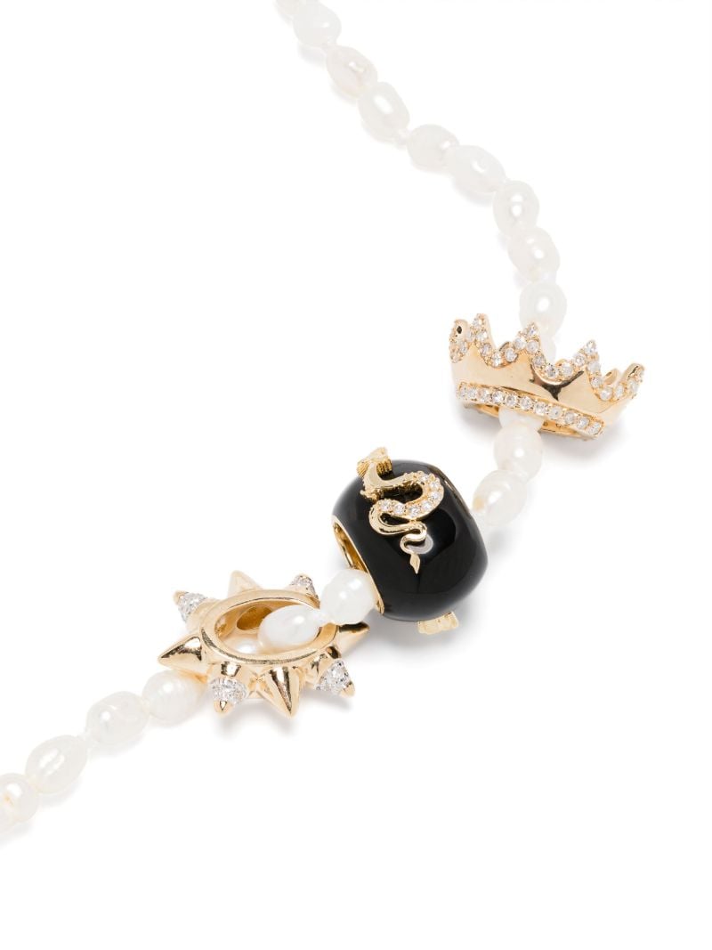 14k Yellow Gold Pearl and Diamond Necklace