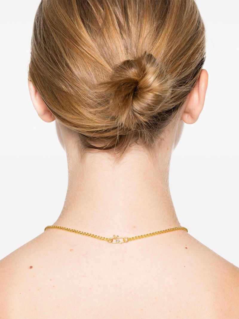 22k Yellow Gold Solo Loop-in-loop Diamond Necklace