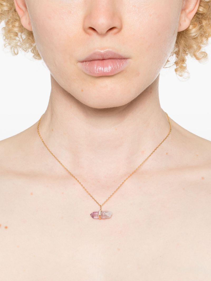 14kt Yellow Gold Diamond and Amethyst Necklace