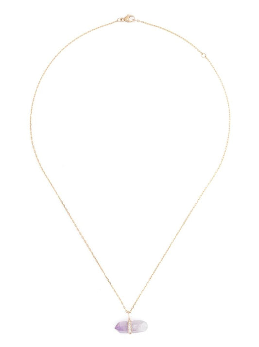 14kt Yellow Gold Diamond and Amethyst Necklace
