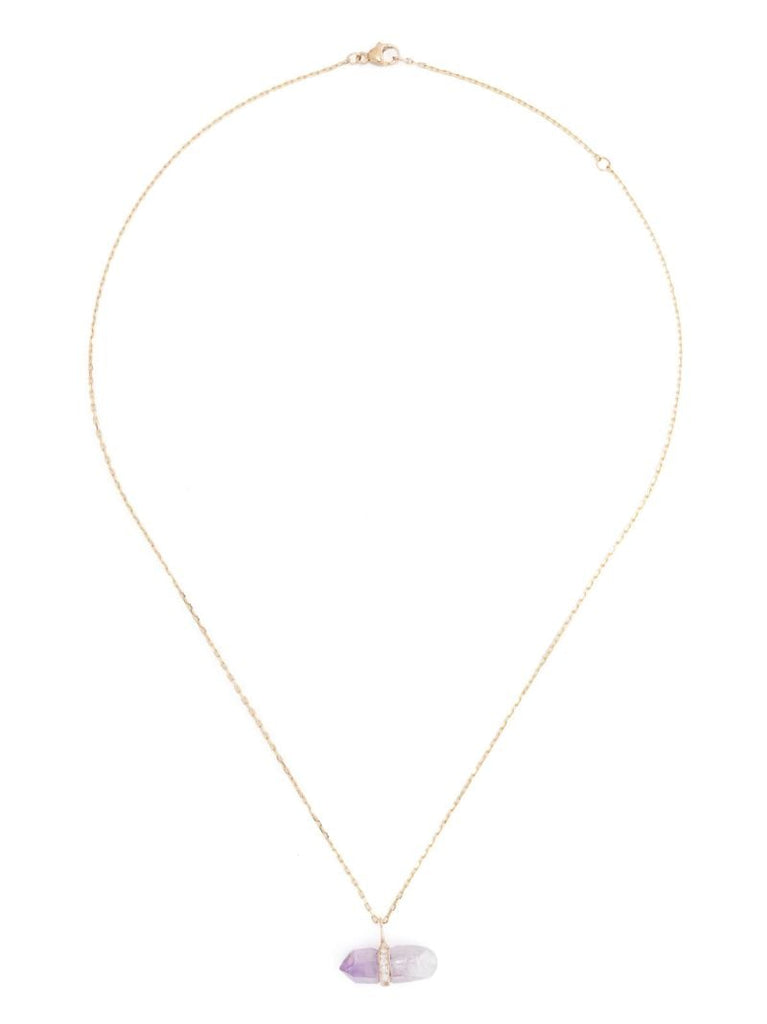 14kt Yellow Gold Diamond and Amethyst Necklace