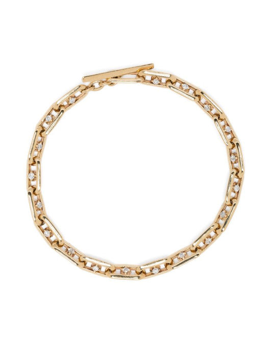 18k Yellow Gold Knife Edge Diamond Bracelet