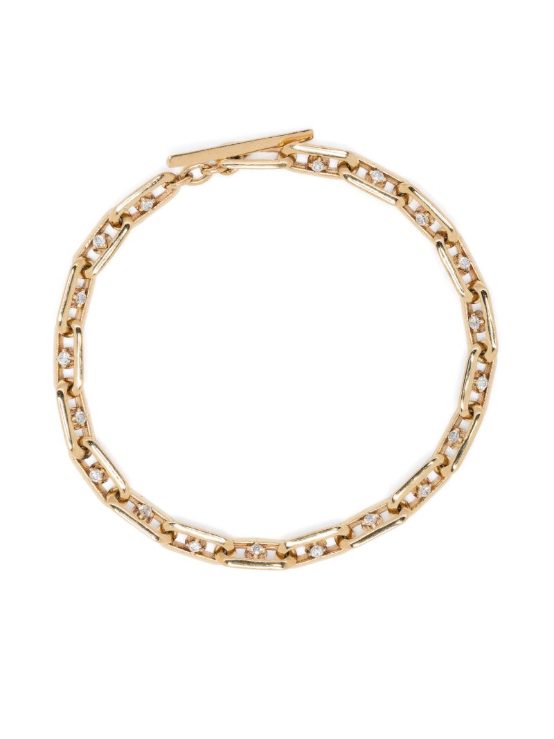 18k Yellow Gold Knife Edge Diamond Bracelet