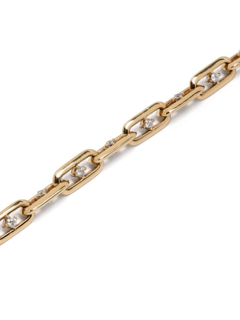18k Yellow Gold Knife Edge Diamond Bracelet
