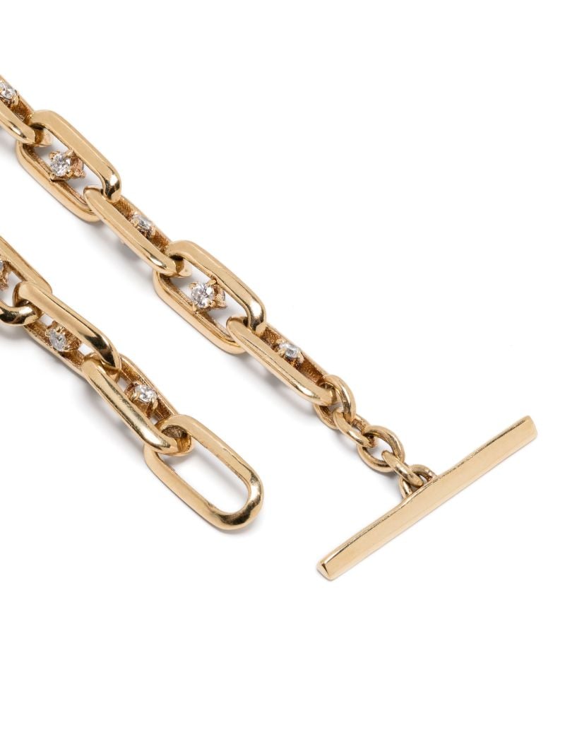 18k Yellow Gold Knife Edge Diamond Bracelet