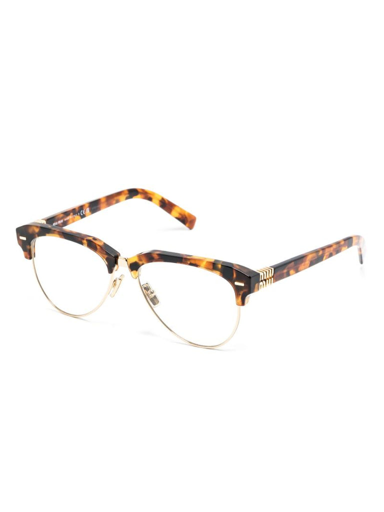 Brown Tortoiseshell-effect Browline Glasses