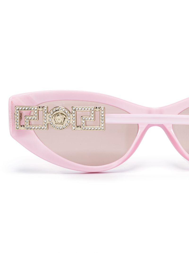 Pink Greca Strass Cat-eye Sunglasses