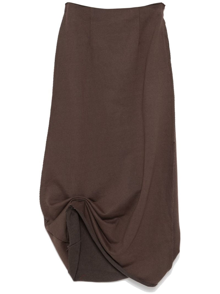 Brown Gathered Skirt