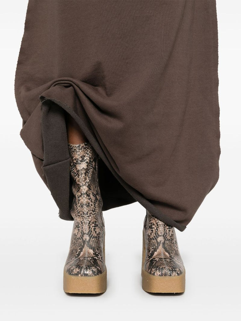 Brown Gathered Skirt