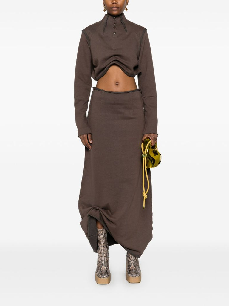 Brown Gathered Skirt
