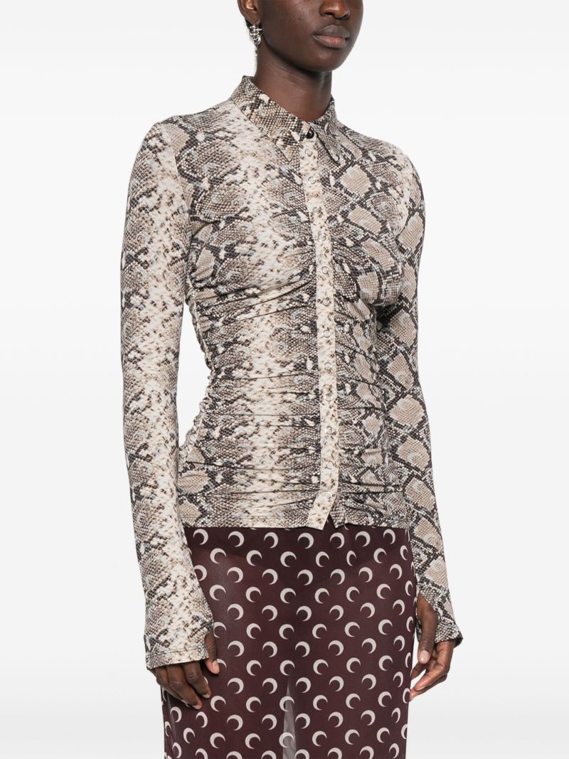 Snake-print Ruched Blouse